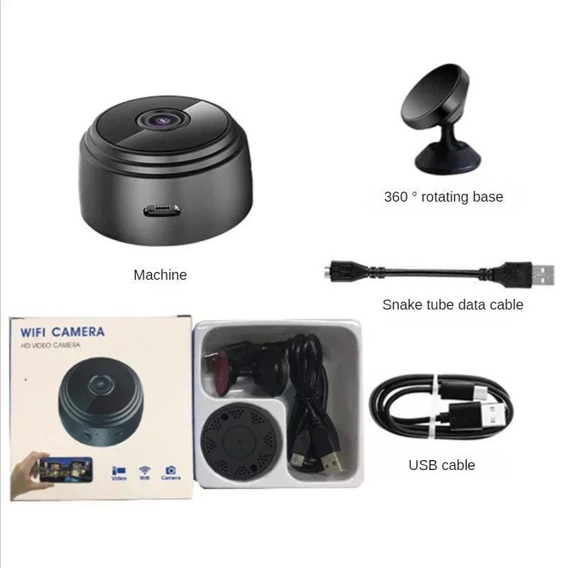 1080P HD Mini WiFi Camera for Home Office Included Sound Detector and Night Vision.